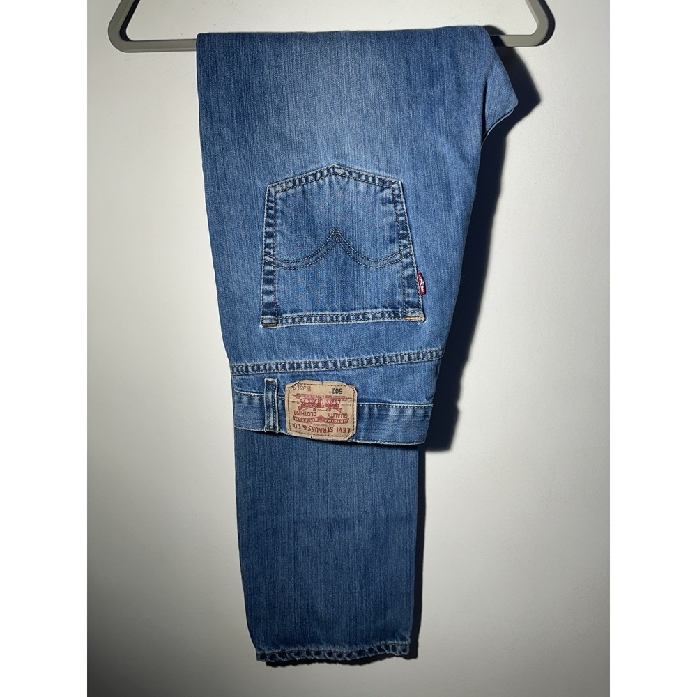 Levis 501 Jeans Mens' 36"X34" Blue Medium Wash Regular Straight Button Fly Denim